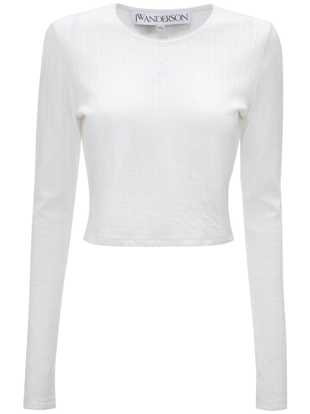 JW Anderson logo提花棉T恤 - 白色