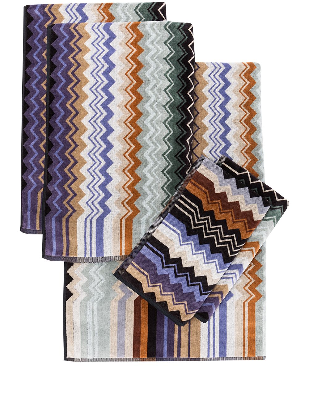Missoni Home Giacomo 浴巾五件装 - 蓝色
