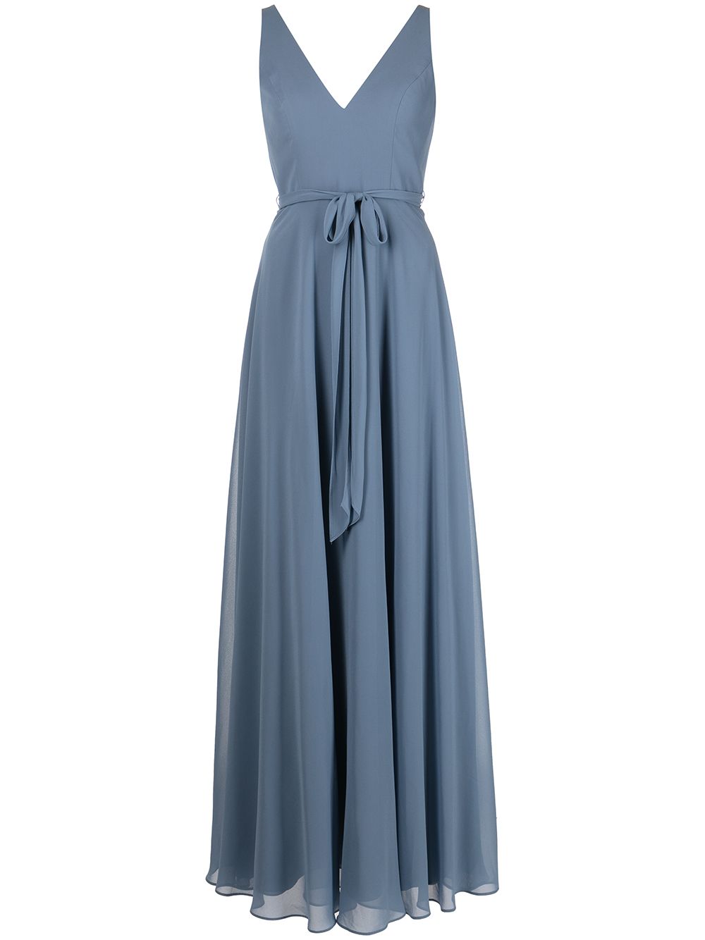 Marchesa Notte Bridesmaids V领束腰无袖礼服 - 蓝色