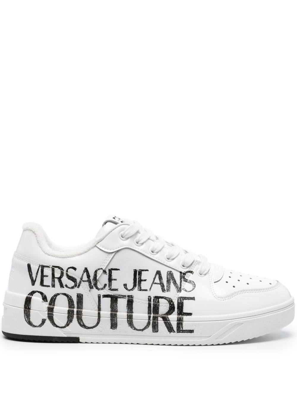 Versace Jeans Couture Starlight logo印花皮质运动鞋 - 白色