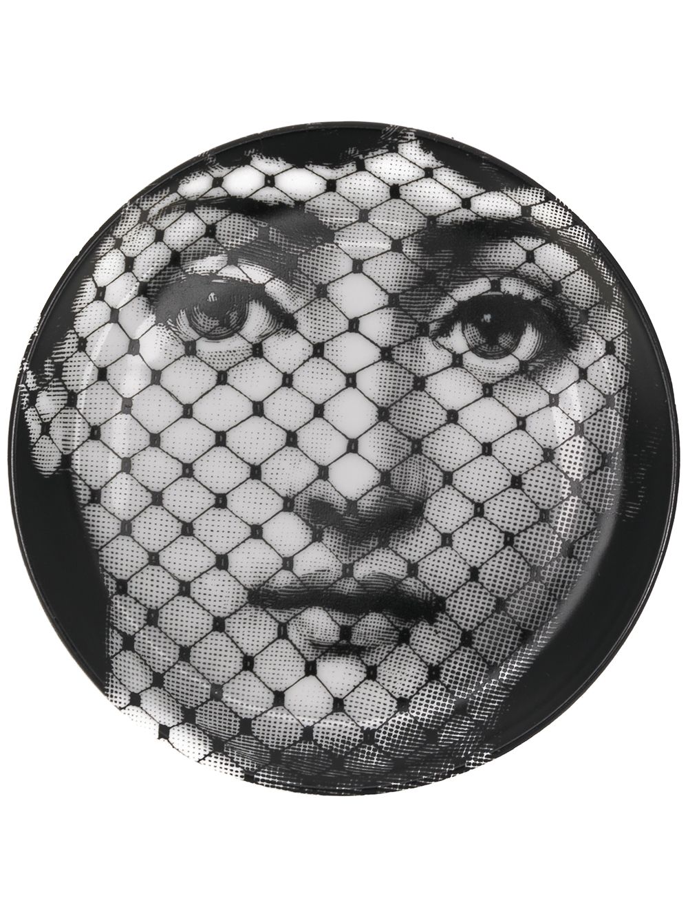 Fornasetti 脸孔印花餐盘 - 黑色