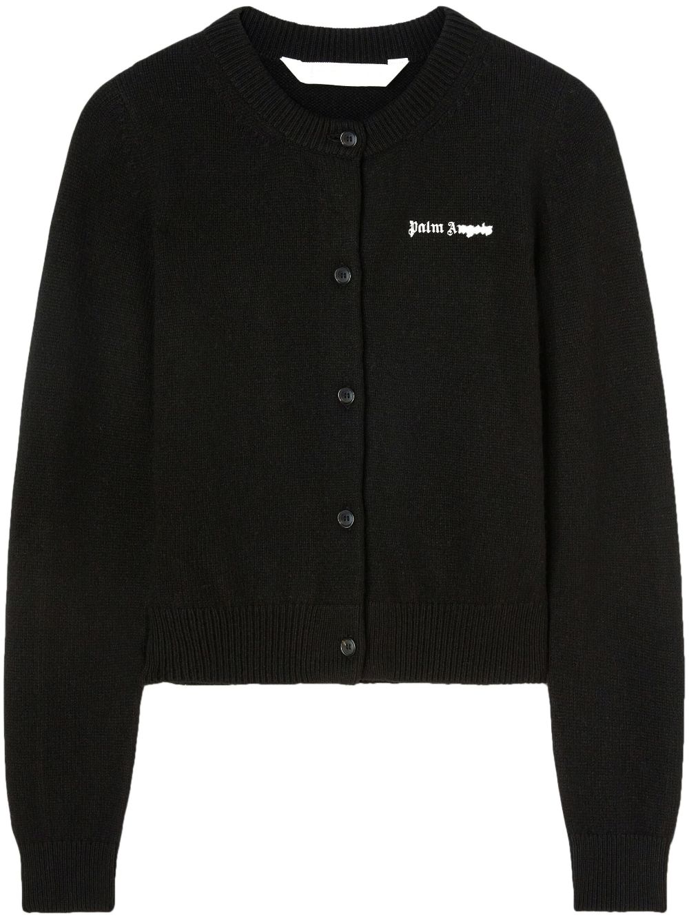 Palm Angels logo印花排扣开衫 - 黑色