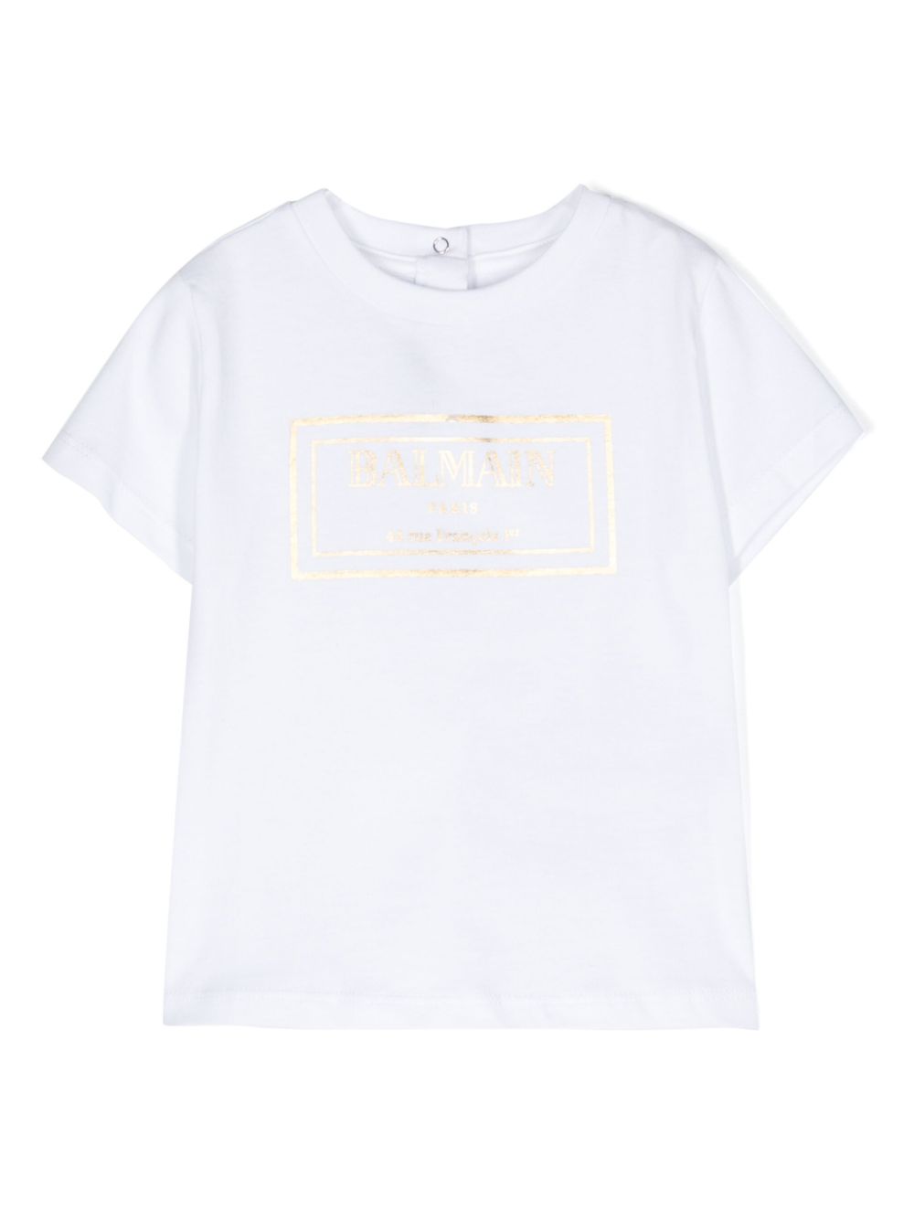 Balmain Kids logo印花棉T恤 - 白色