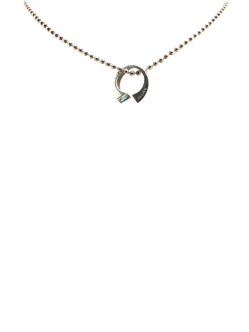Gucci Pre-Owned 纯银 Topaz Horsebit 吊饰项链（1900年代典藏款） - 蓝色