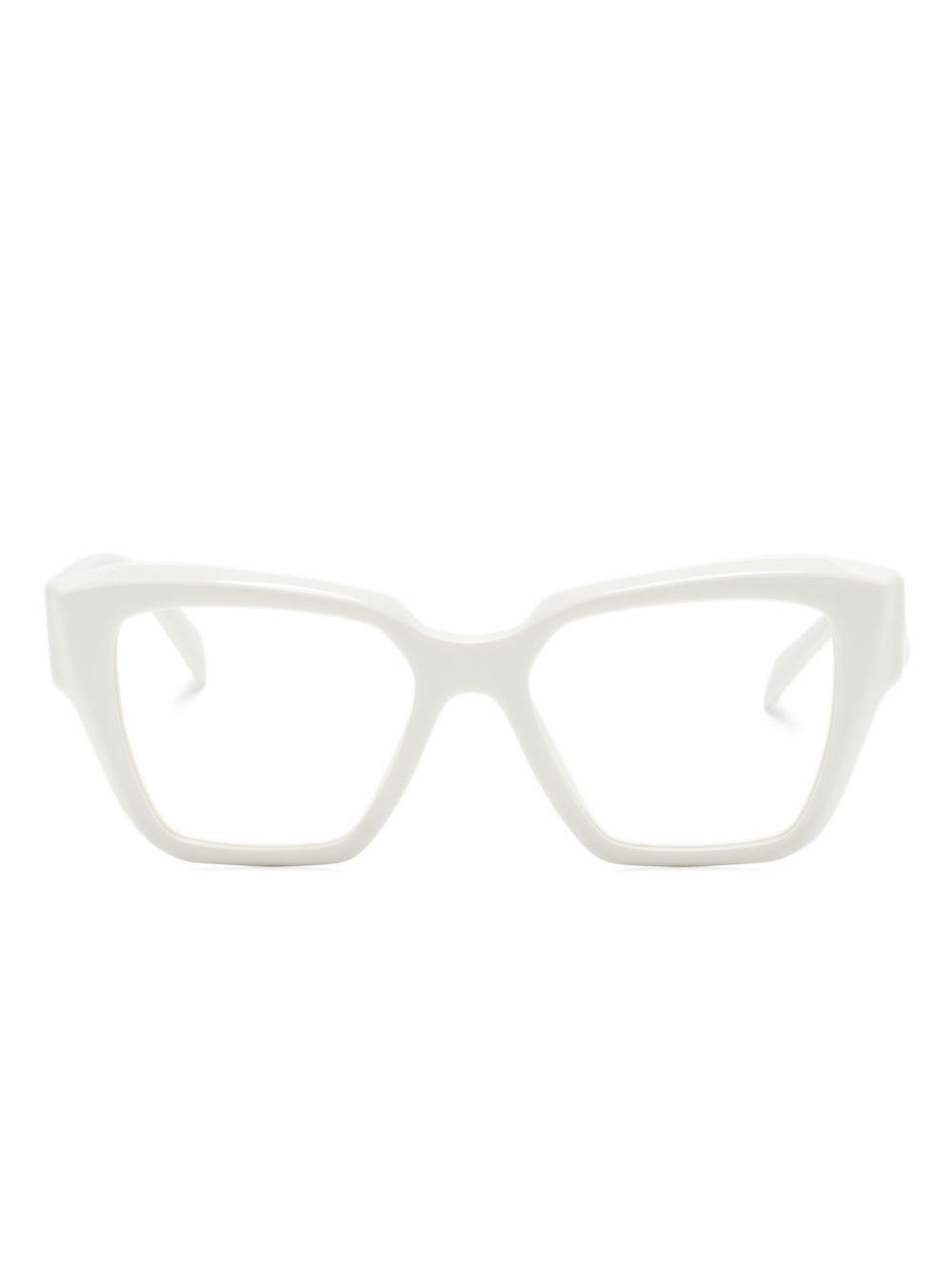 Prada Eyewear logo标牌方框眼镜 - 白色