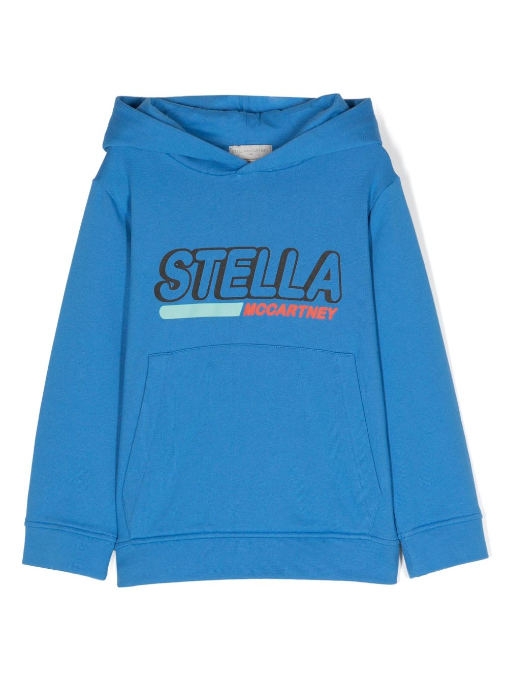 Stella McCartney Kids logo印花棉连帽衫 - 蓝色