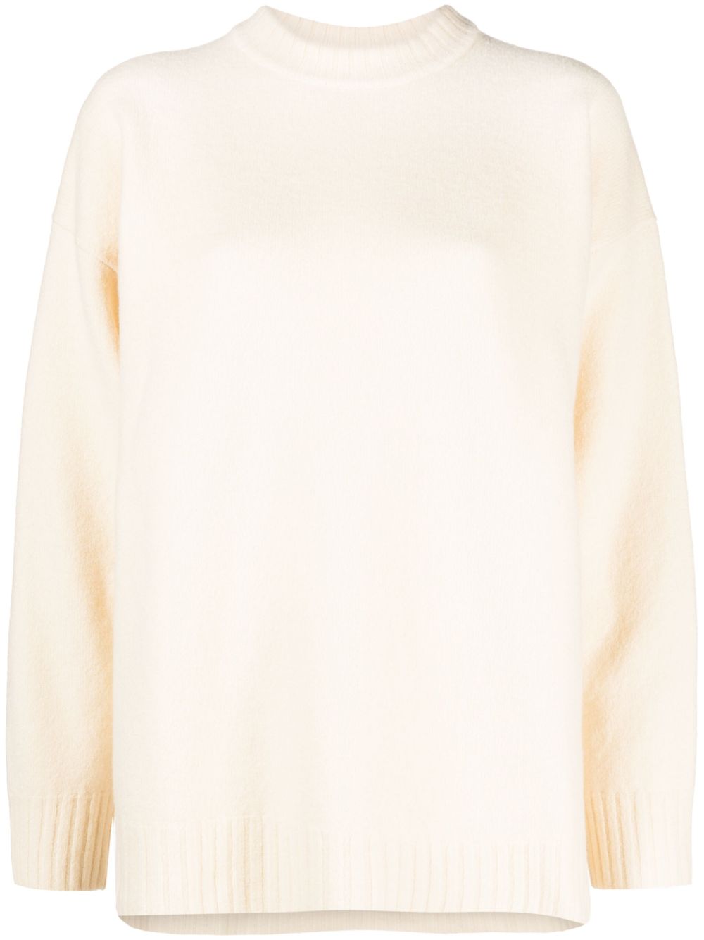 Jil Sander 圆领长袖羊毛毛衣 - 白色
