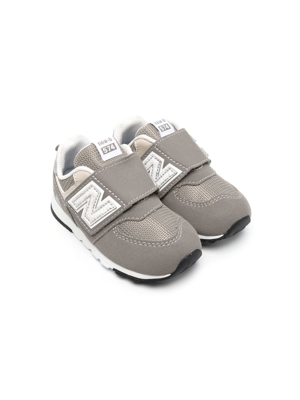 New Balance Kids 574 魔术贴运动鞋 - 灰色