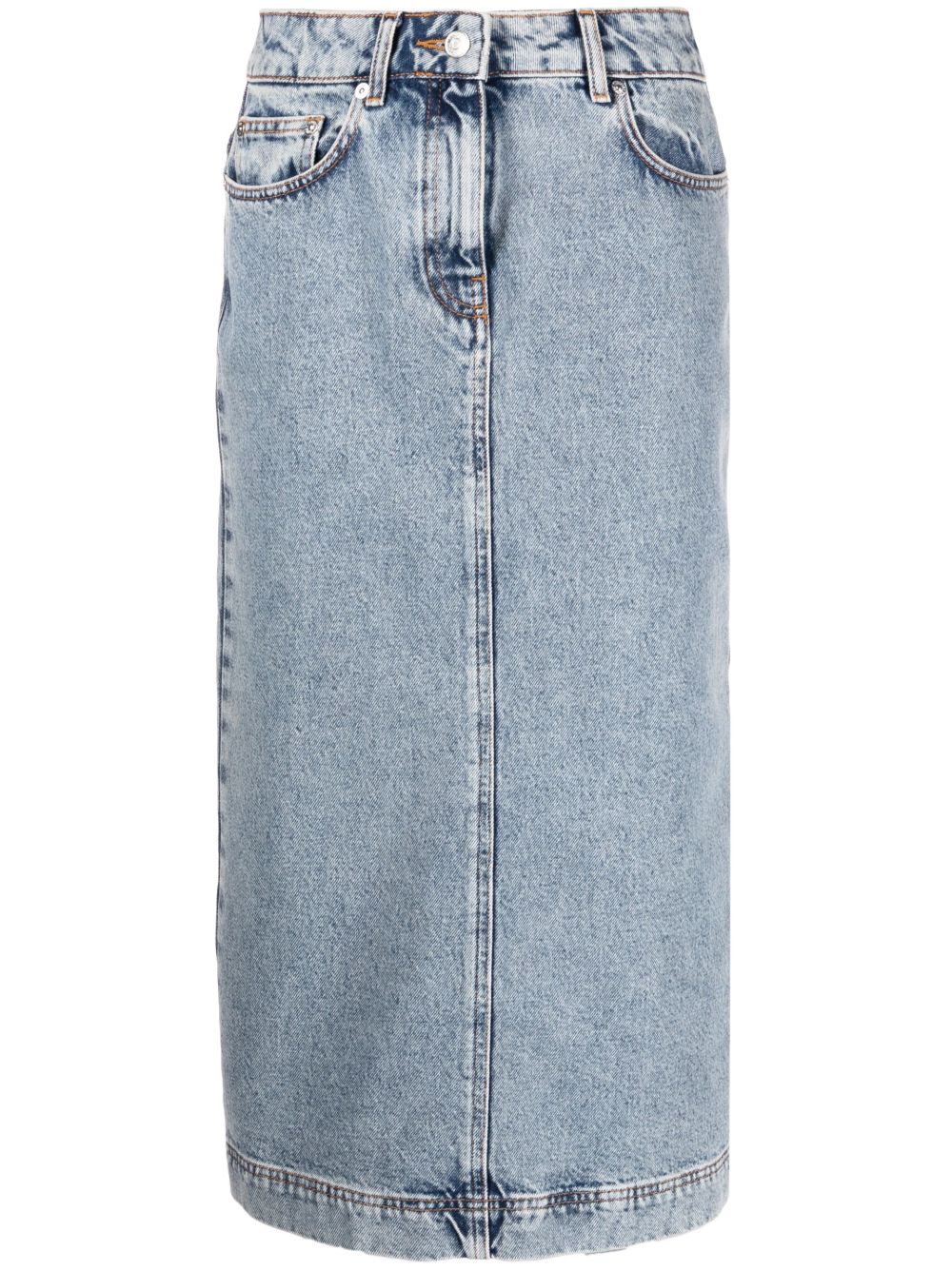 MOSCHINO JEANS 水洗效果牛仔迷你半身裙 - 黑色