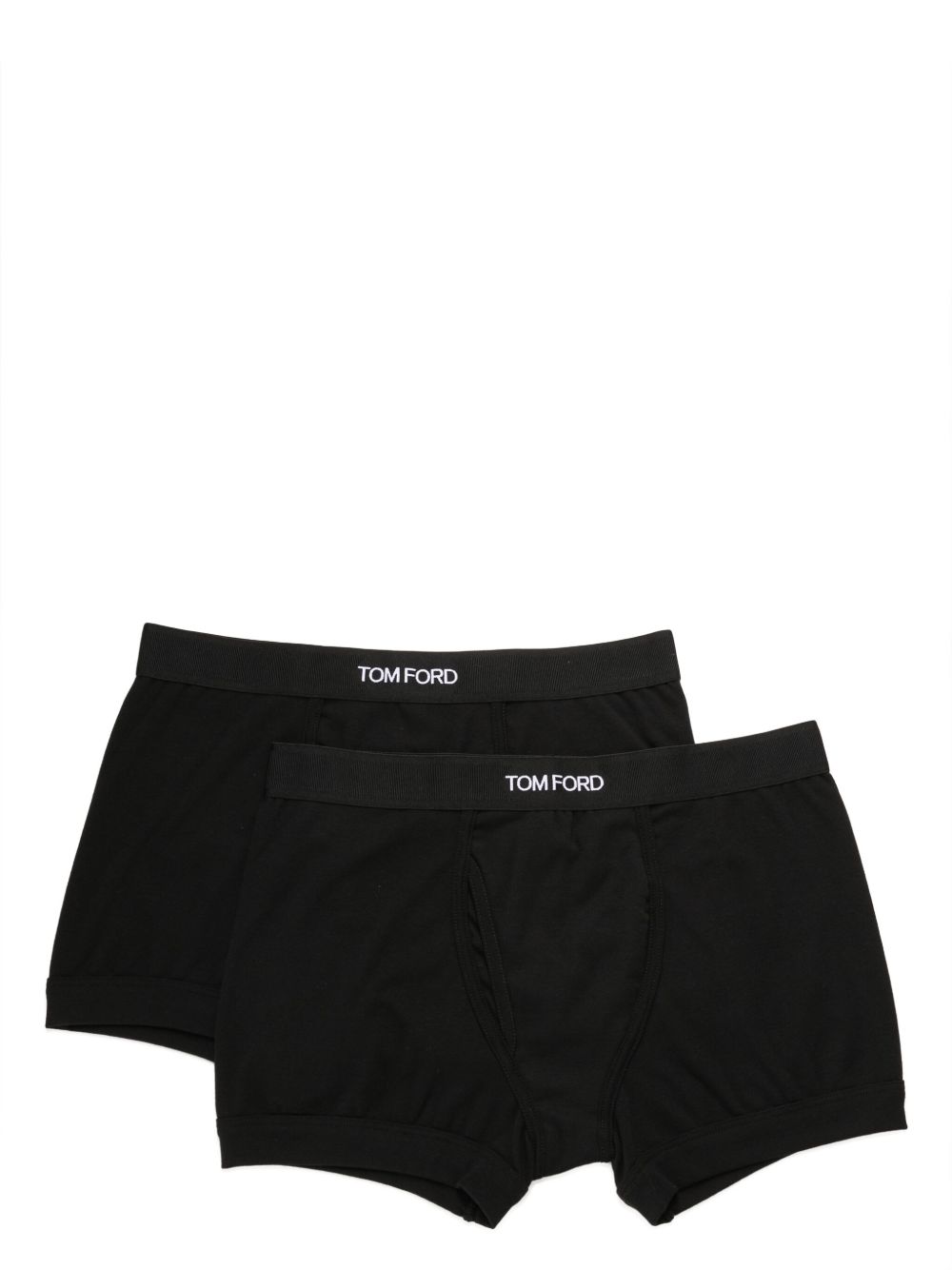 TOM FORD logo裤腰棉四角裤 - 黑色