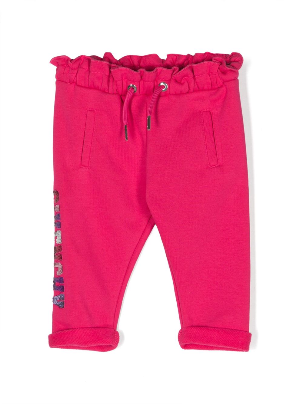 Givenchy Kids logo亮片缀饰运动裤 - 粉色