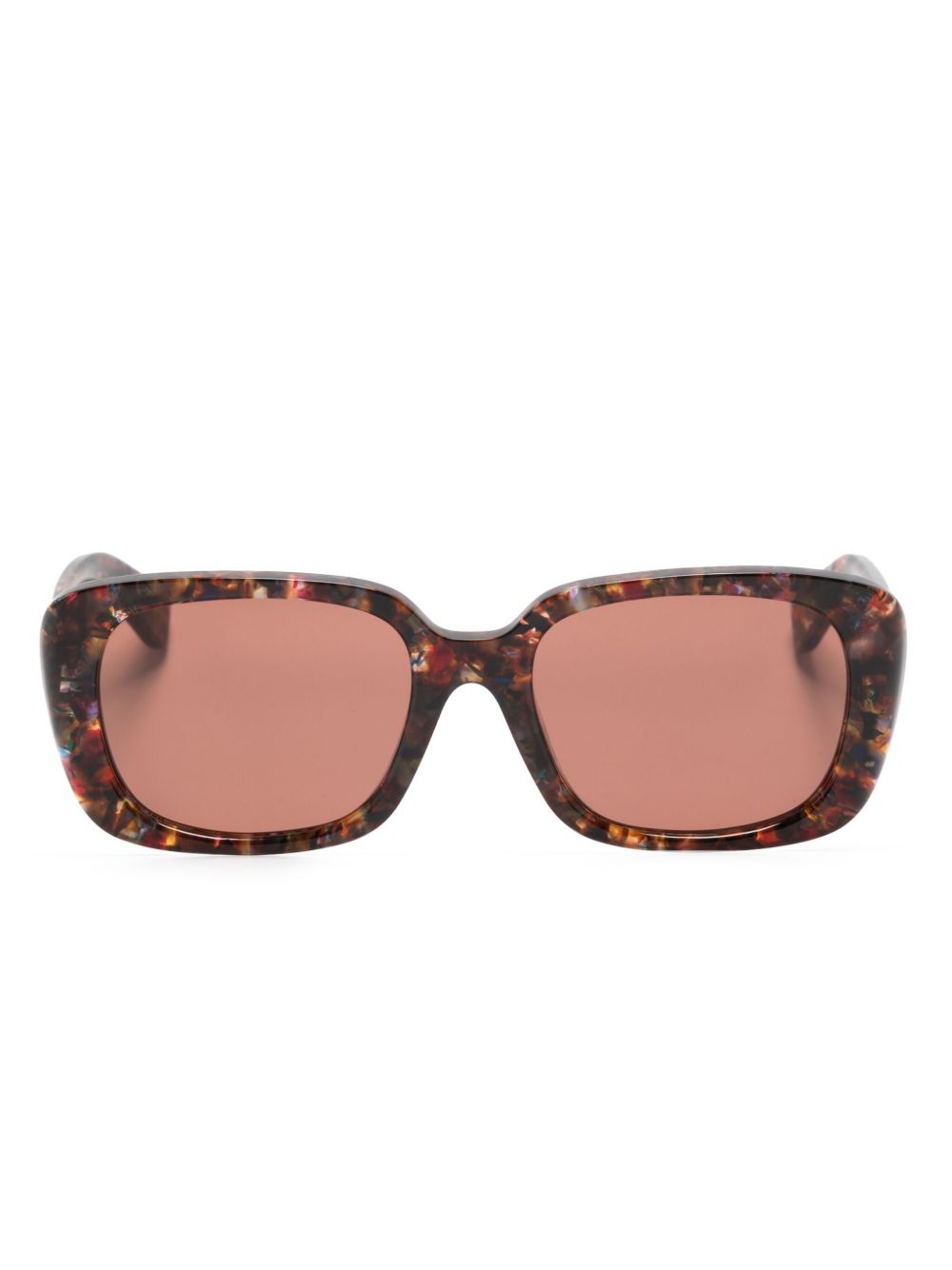 Chloé Eyewear 方框太阳眼镜 - 褐色