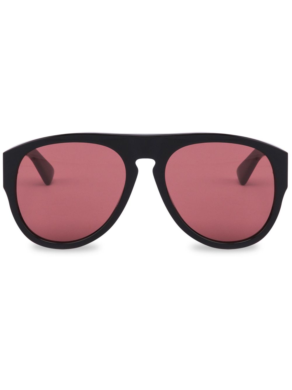 Moschino Eyewear 飞行员镜框太阳眼镜 - 黑色