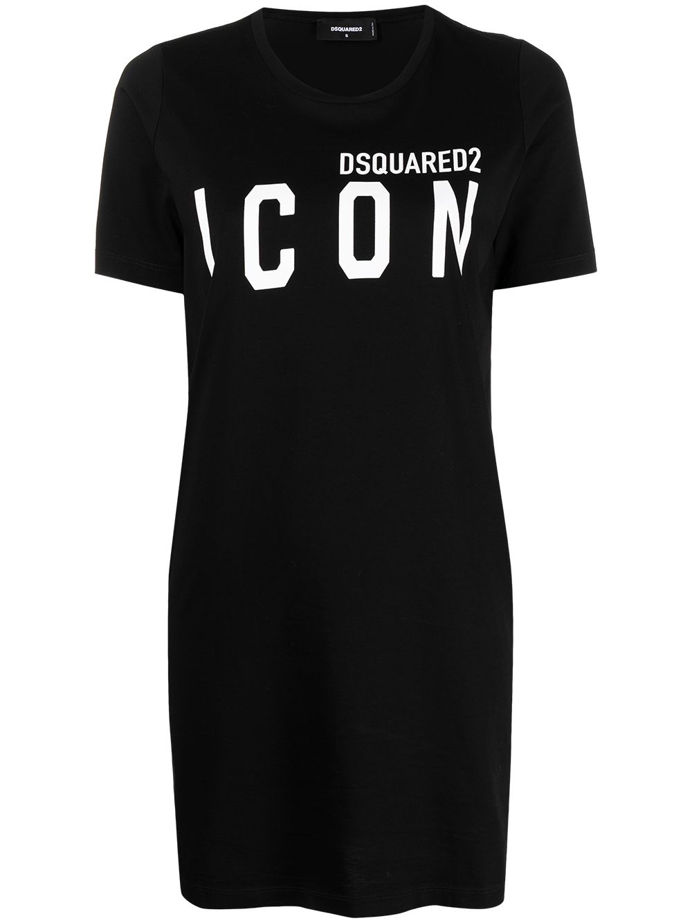 DSQUARED2 D2次方 logo印花T恤式连衣裙 - 黑色