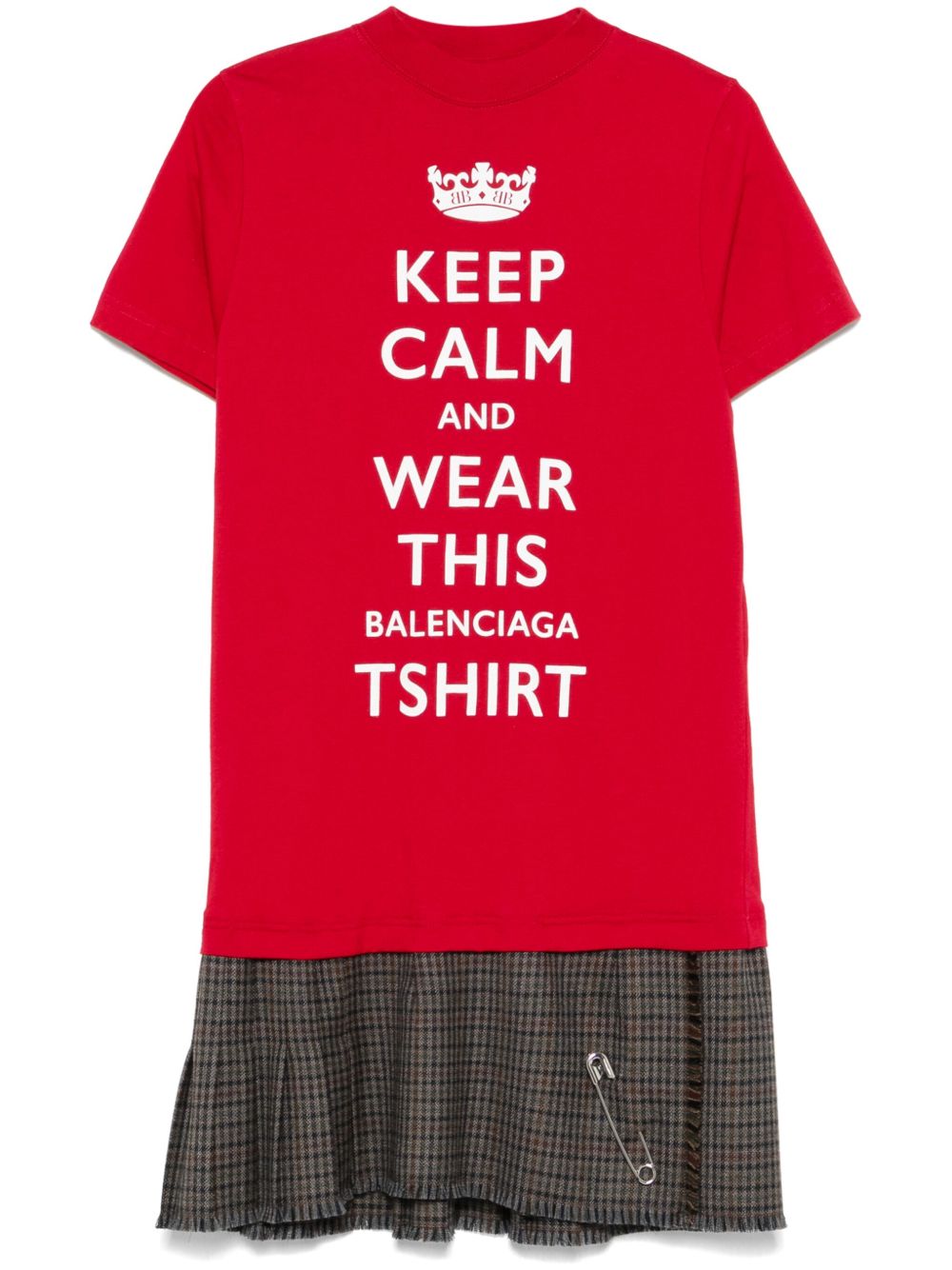 Balenciaga Keep Calm 中长连衣裙 - 红色