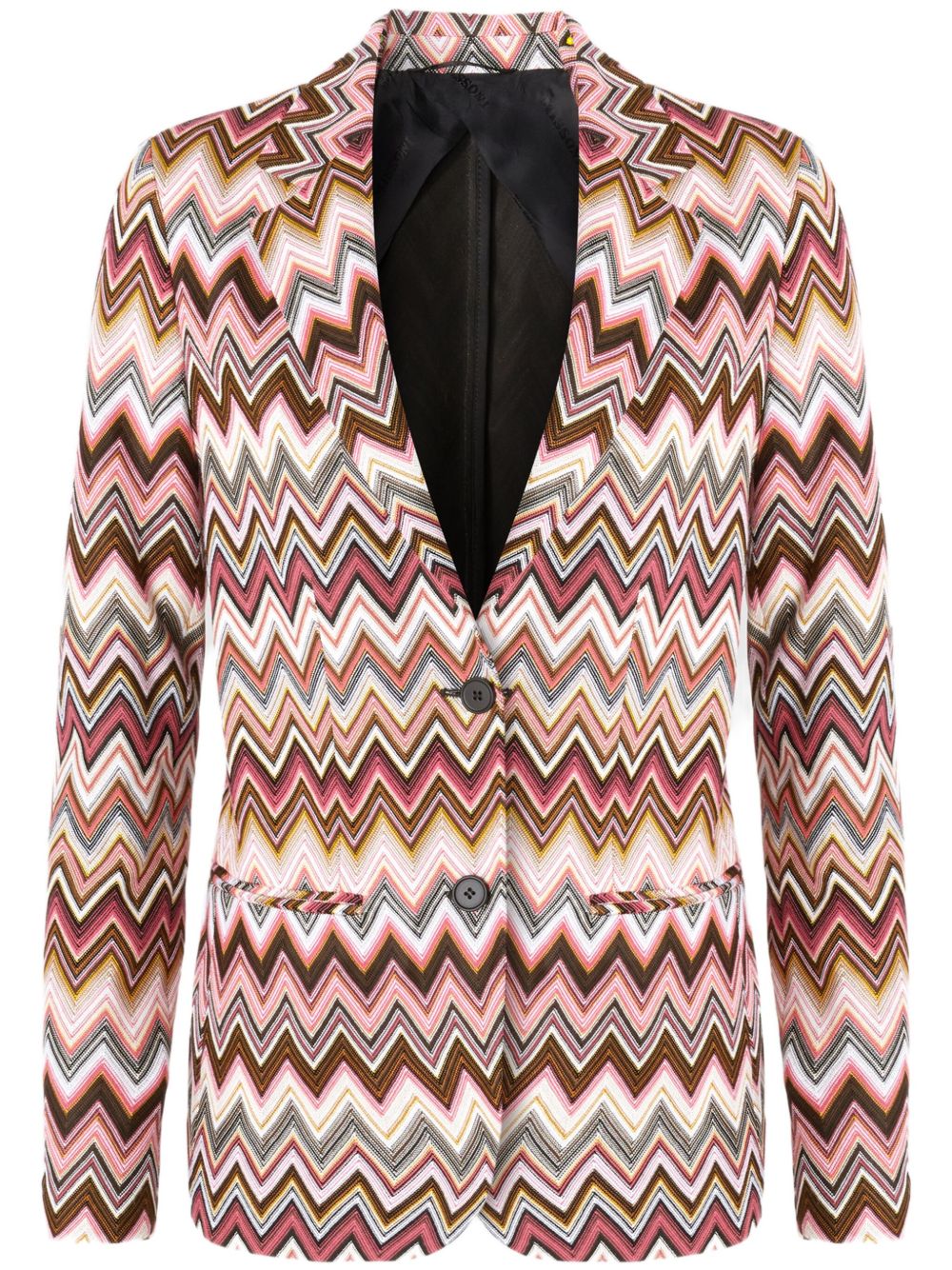 Missoni Z字形图案编织西装夹克 - 粉色