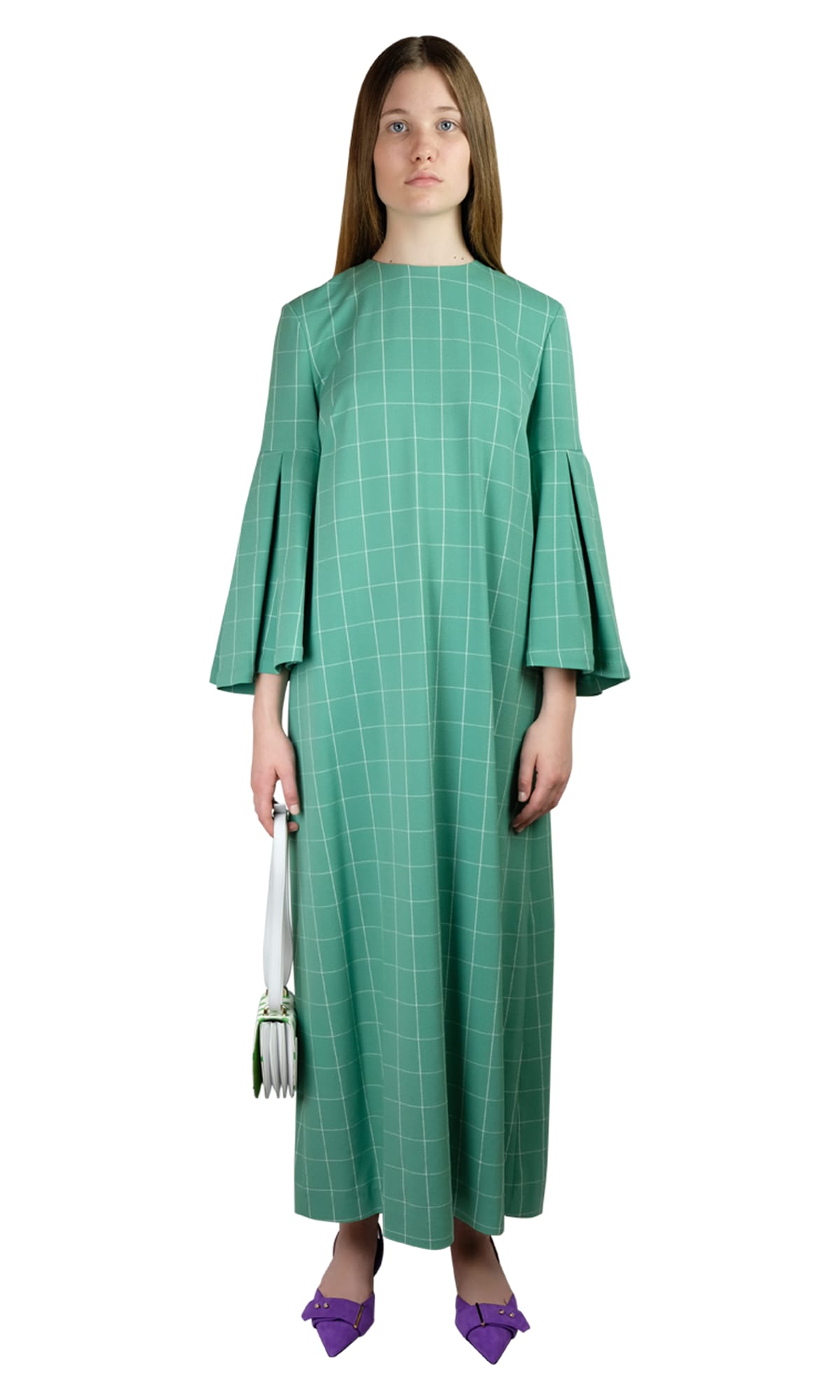Sara Battaglia Salvia Dress
