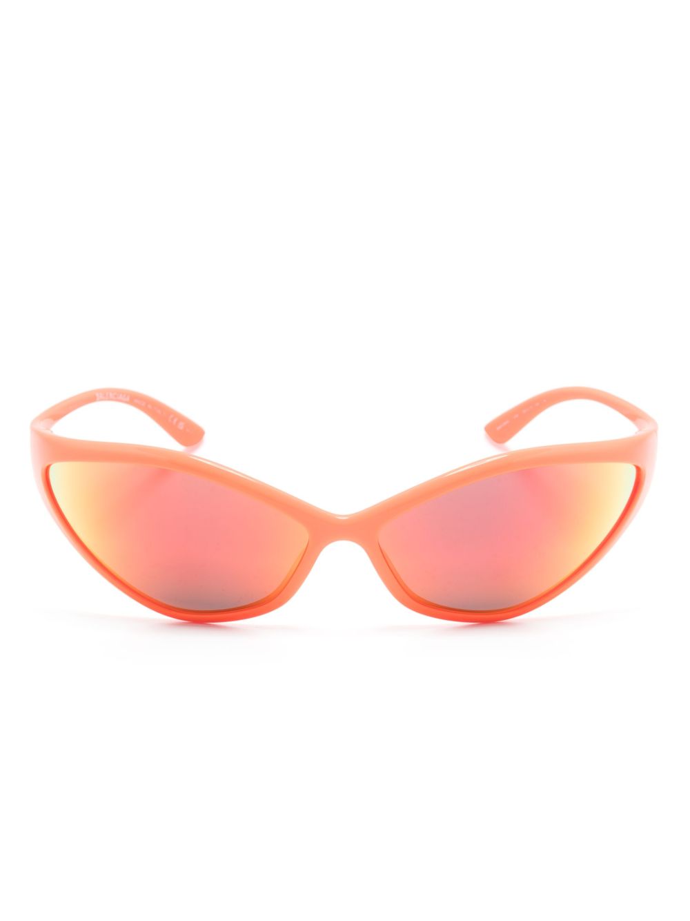 Balenciaga Eyewear 90年代风格椭圆框太阳眼镜 - 橘色