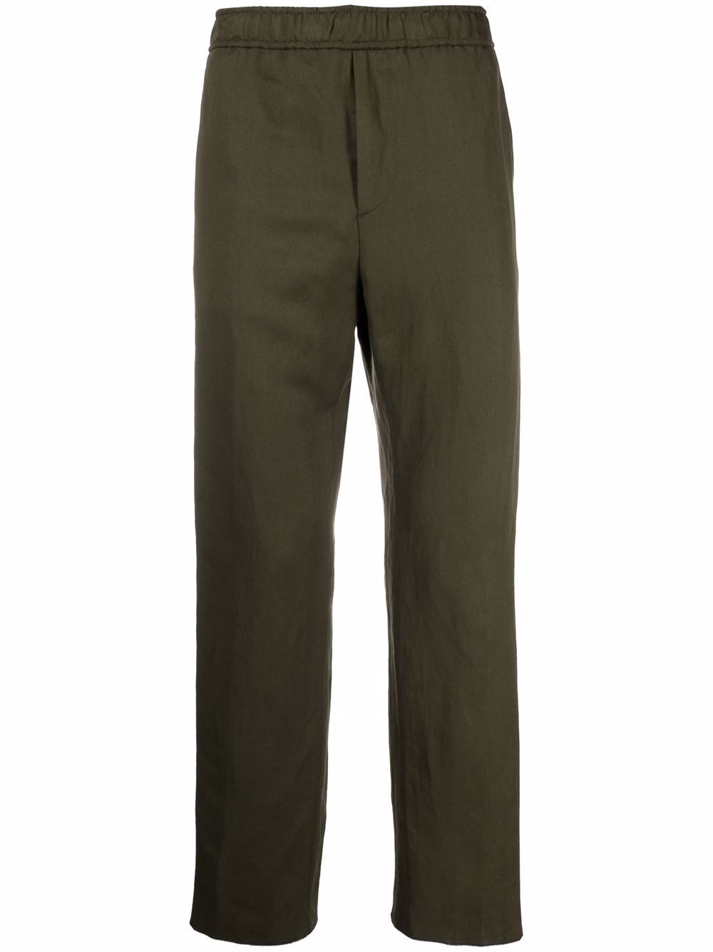 ETRO logo织带细节直筒长裤 - 绿色