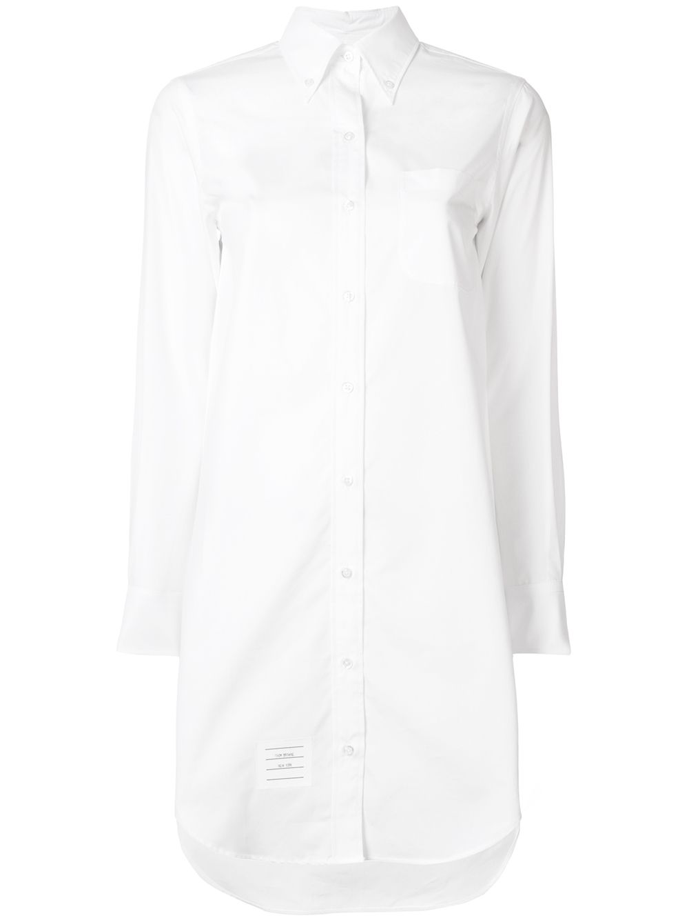 Thom Browne 纯色全棉衬衫裙 - 白色