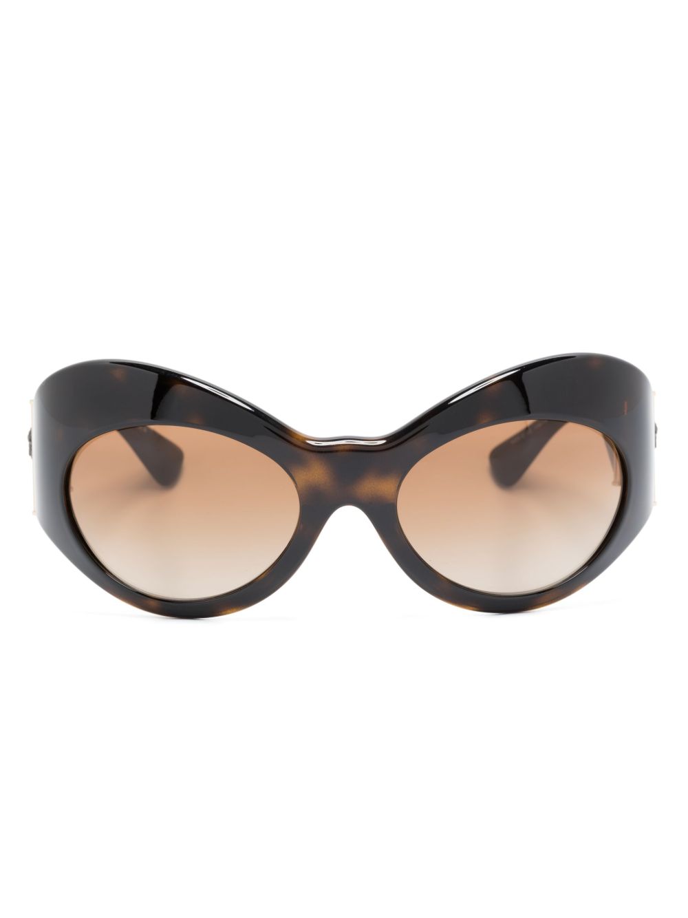 Versace Eyewear Medusa 盾形太阳眼镜 - 褐色