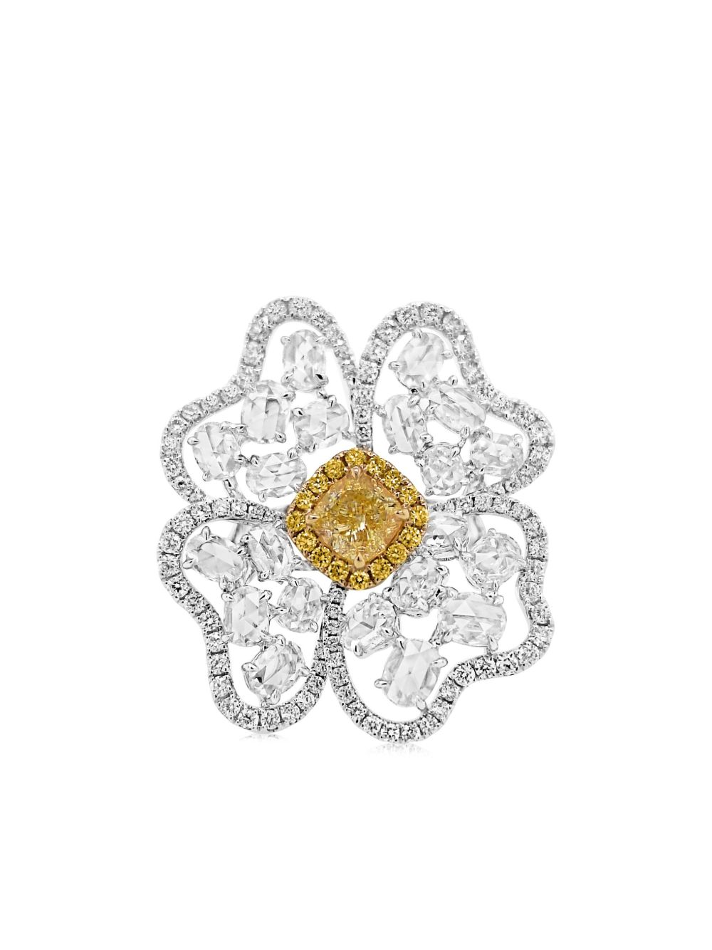 HYT Jewelry 18K白金钻石戒指 - 银色