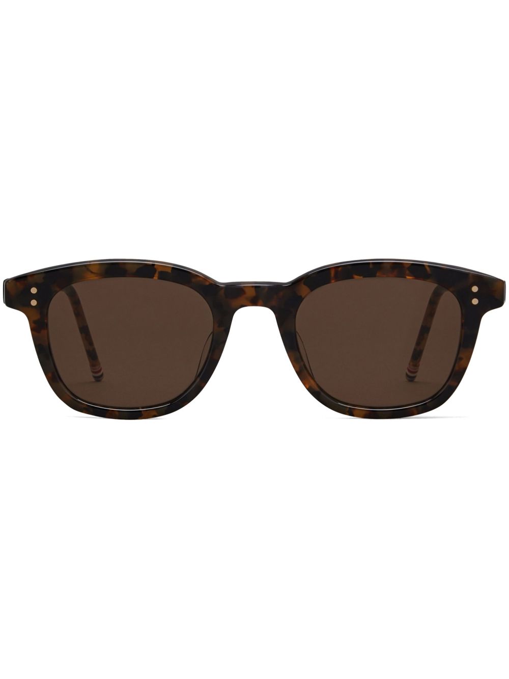 Thom Browne Eyewear Tokyo 玳瑁纹长方形框太阳眼镜 - 褐色