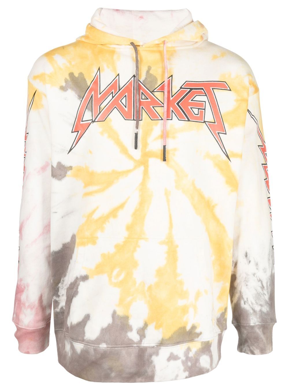 MARKET 扎染印花logo连帽衫 - 白色
