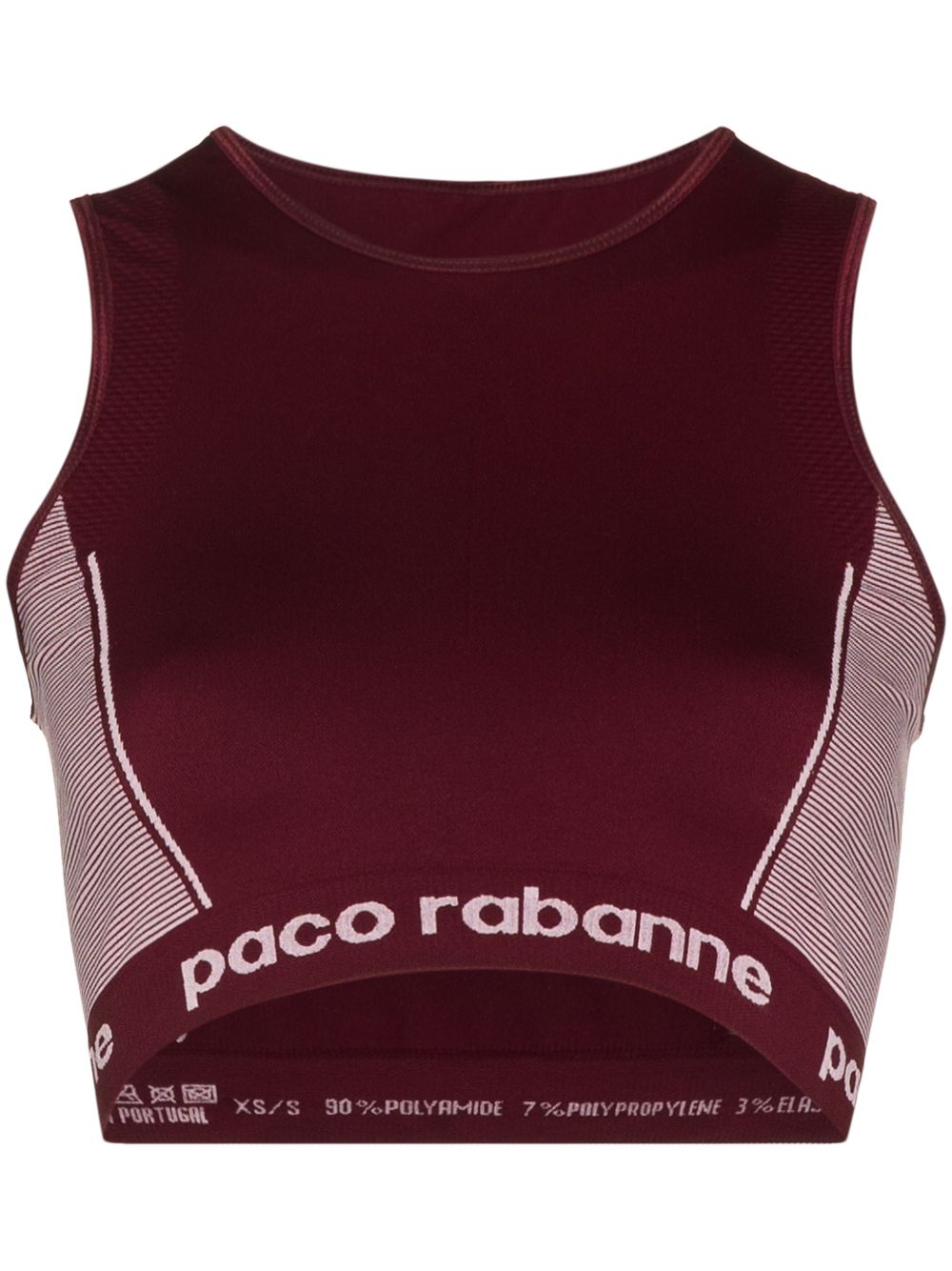 Rabanne logo下摆运动胸衣 - 红色