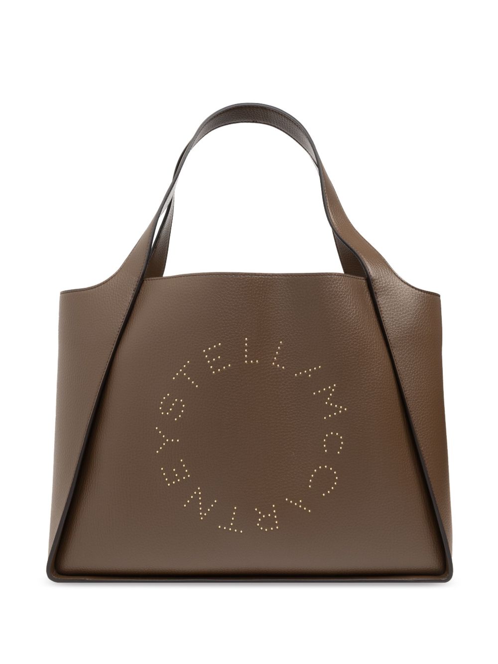 Stella McCartney logo镂空人造皮革手提包 - 褐色
