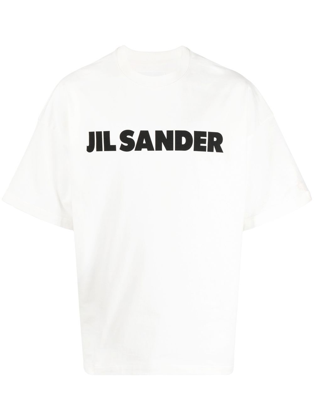 Jil Sander logo印花棉T恤 - 白色