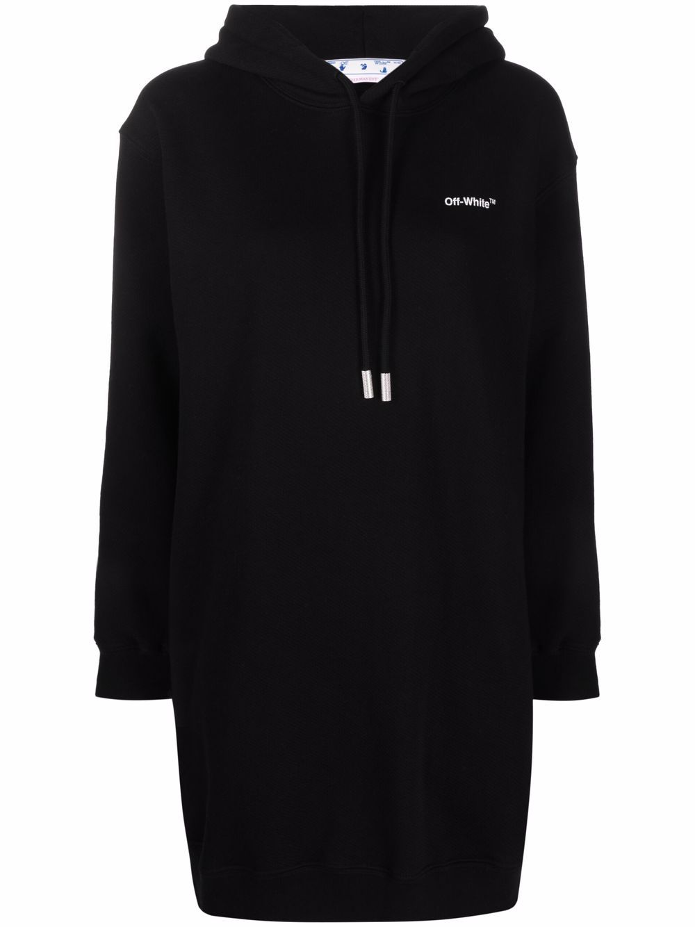 Off-White Diag 条纹印花卫衣式连衣裙 - 黑色