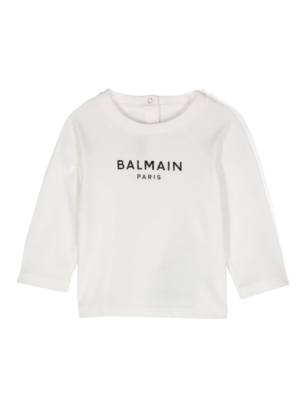 Balmain Kids 凸纹logo棉T恤 - 白色