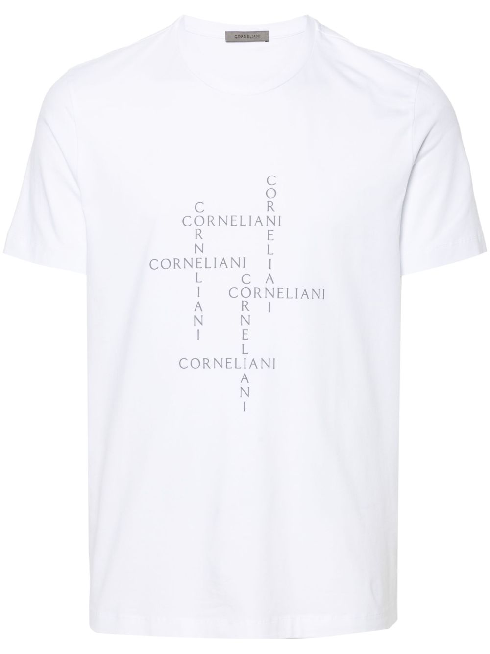 Corneliani 圆领弹性平纹针织T恤 - 白色