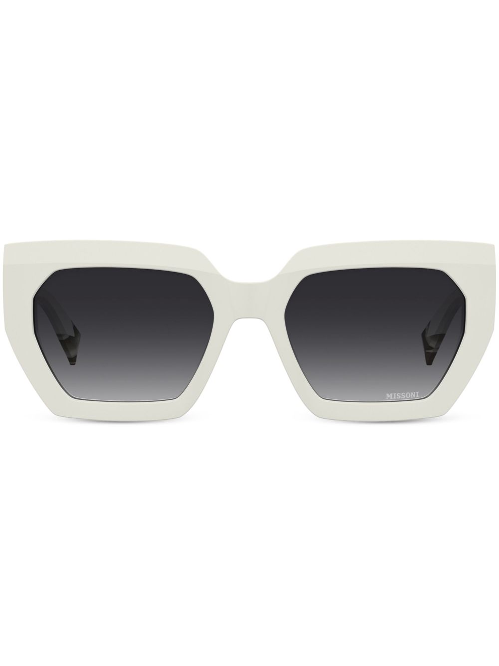 MISSONI EYEWEAR 有色镜片方框太阳眼镜 - 白色