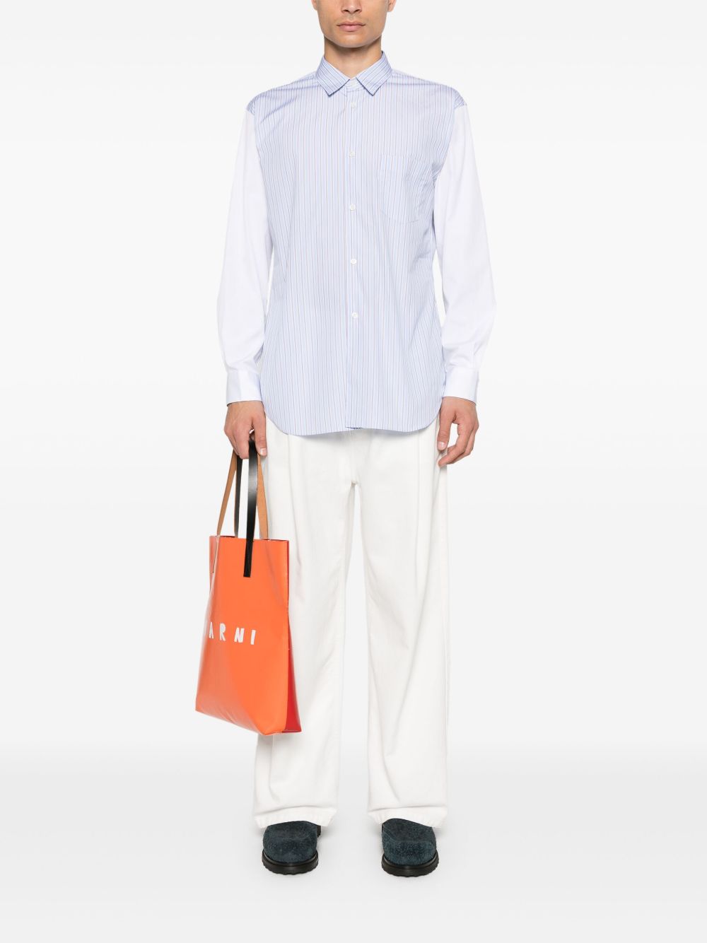 Comme Des Garçons Shirt 光环条纹衬衫 - 蓝色