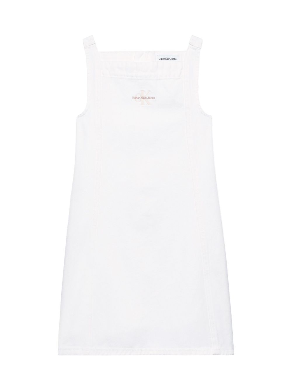 Calvin Klein Kids logo刺绣连衣裙 - 白色