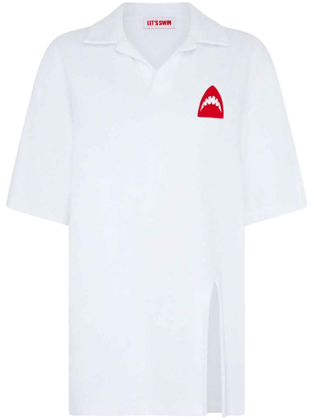 Let's Swim White Shark logo迷你连衣裙 - 白色
