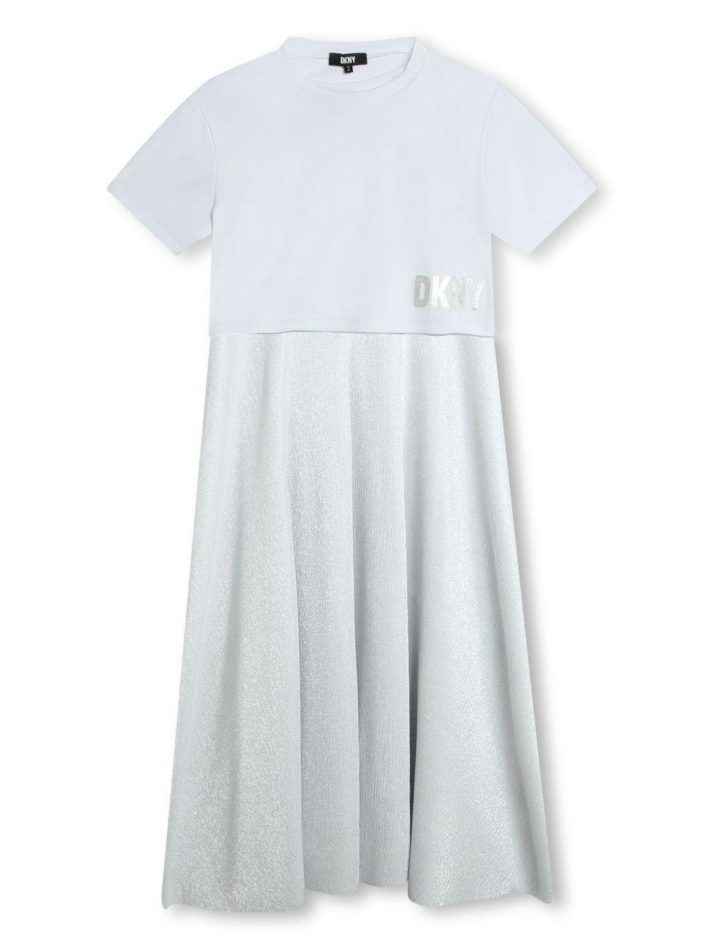 Dkny Kids logo印花分层式连衣裙 - 灰色