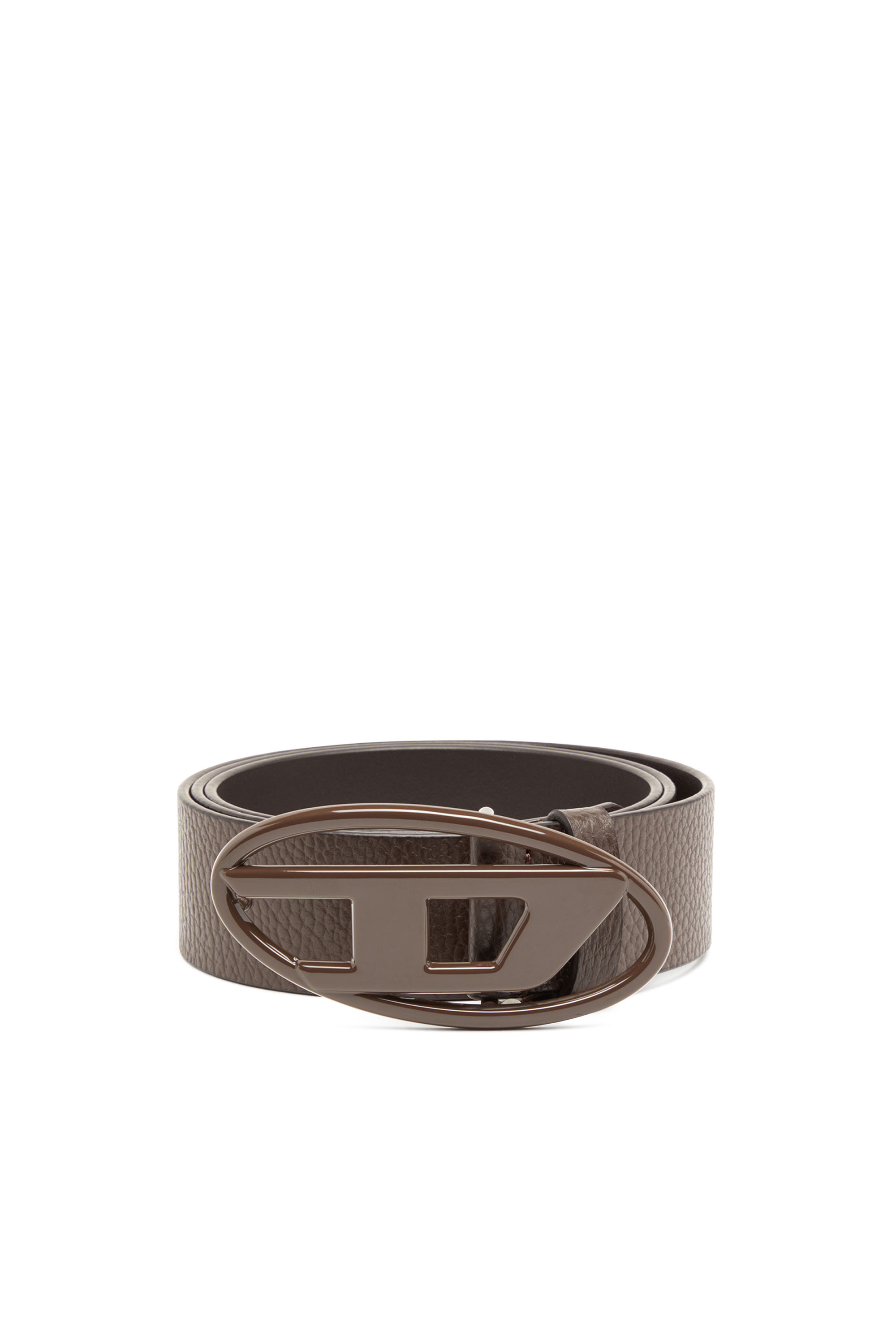 Diesel - Leather belt with matte buckle - Belts - Unisex - Brown