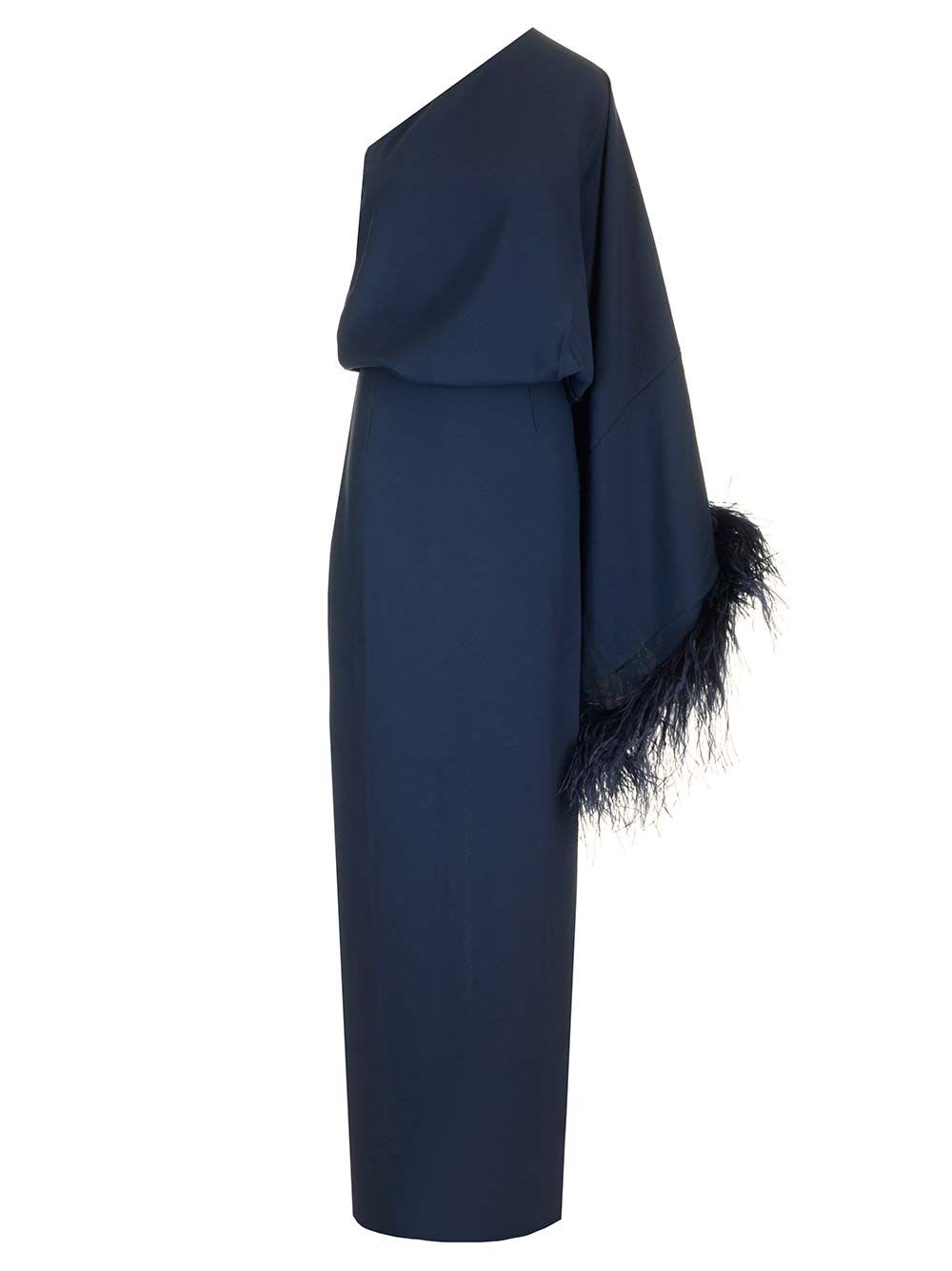 Taller Marmo Feathered Eternity Dress Blue Navy