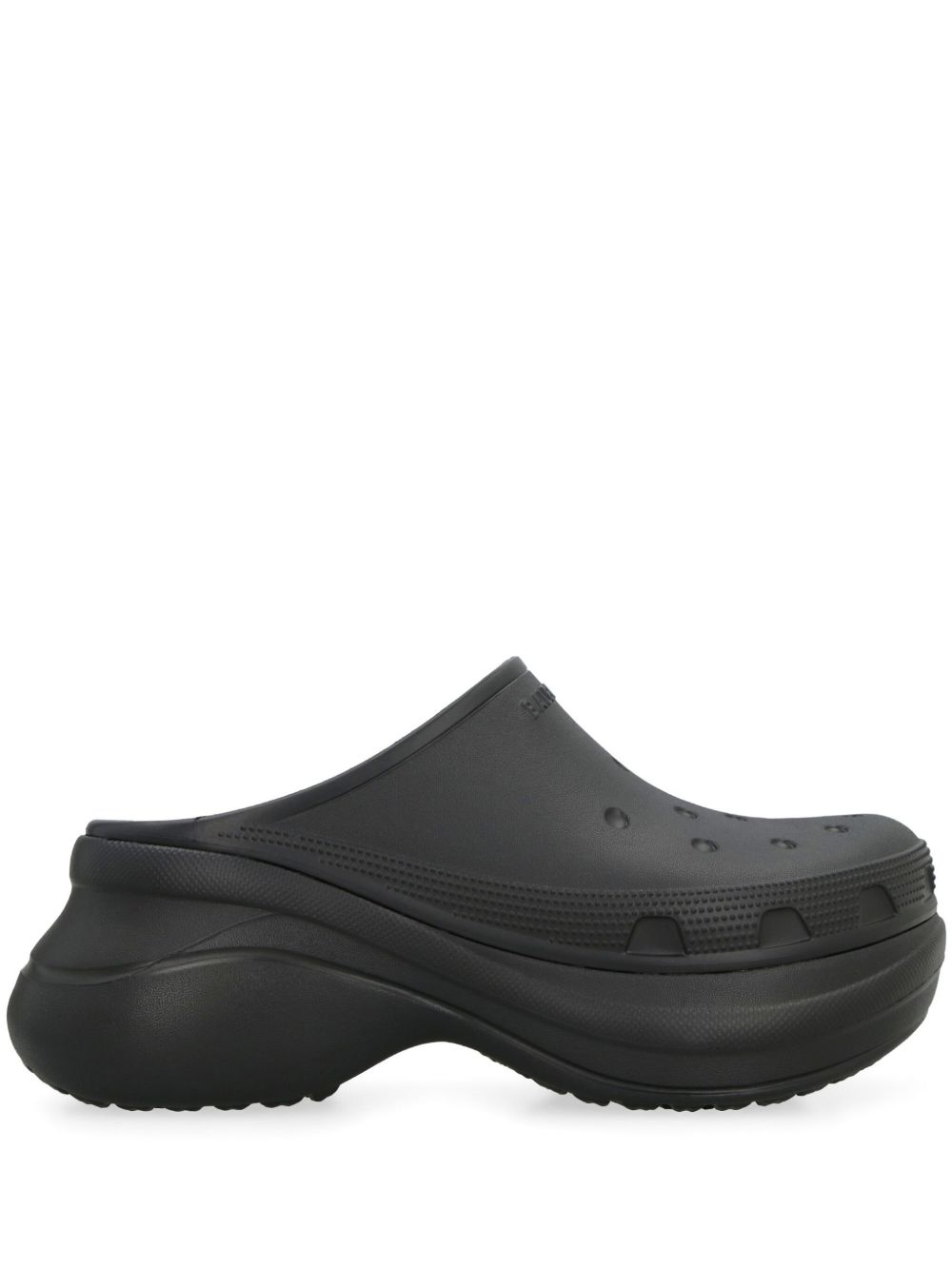 Balenciaga x Crocs logo压纹穆勒鞋 - 黑色