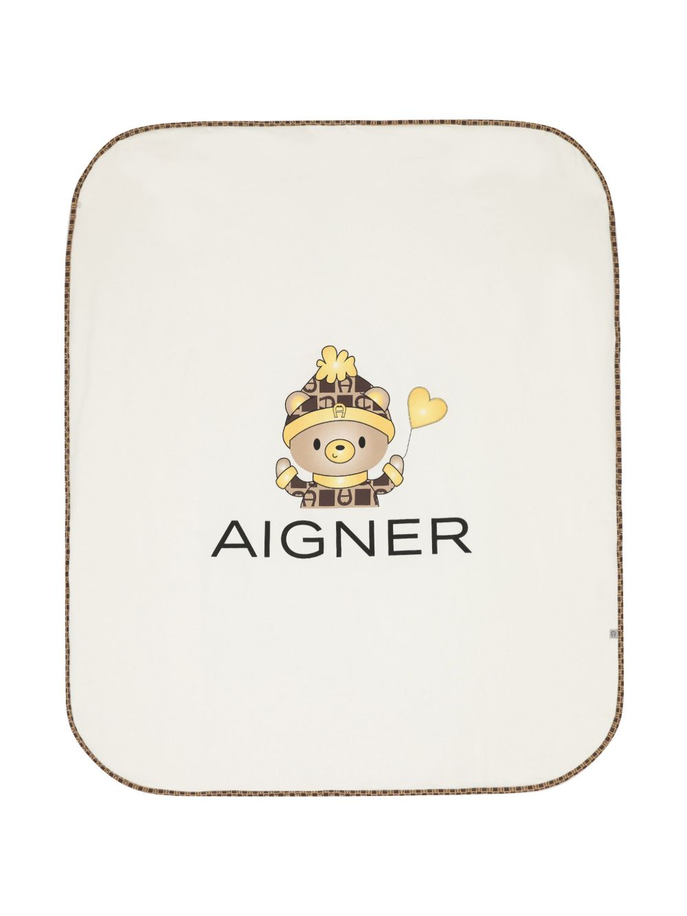Aigner Kids 泰迪熊logo印花毯子 - 中性色