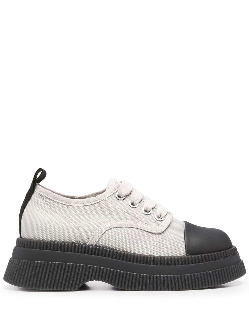 GANNI Creepers 帆布系带德比鞋 - 灰色