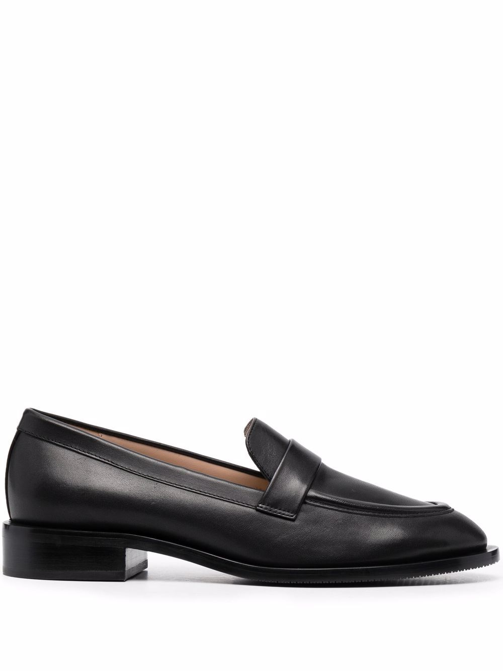 Stuart Weitzman Palmer 皮质乐福鞋 - 黑色