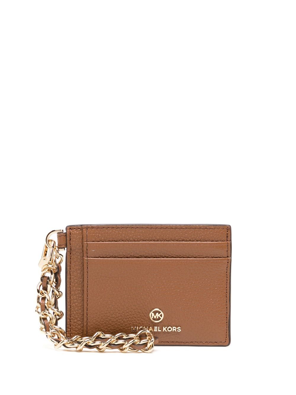 Michael Michael Kors logo标牌皮质卡夹 - 褐色
