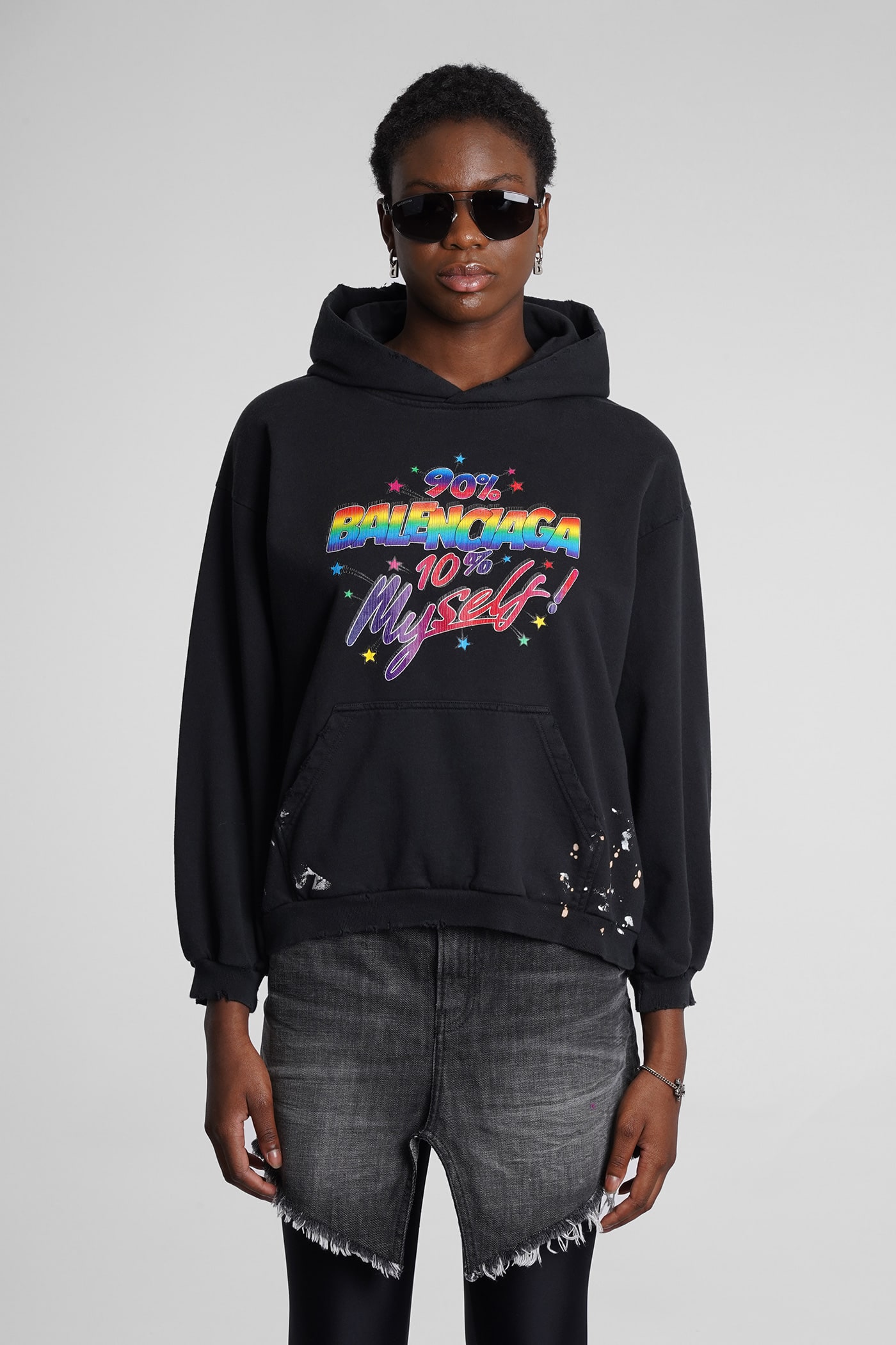 Balenciaga Sweatshirt In Black Cotton