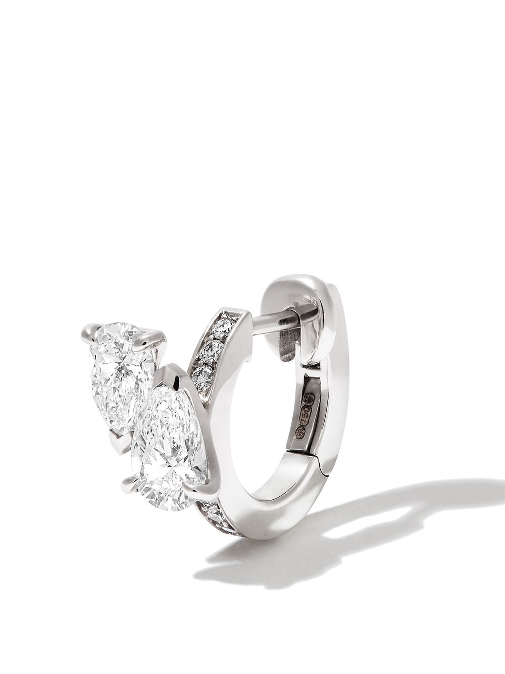 Repossi Serti 18K白金钻石单只耳环 - 银色