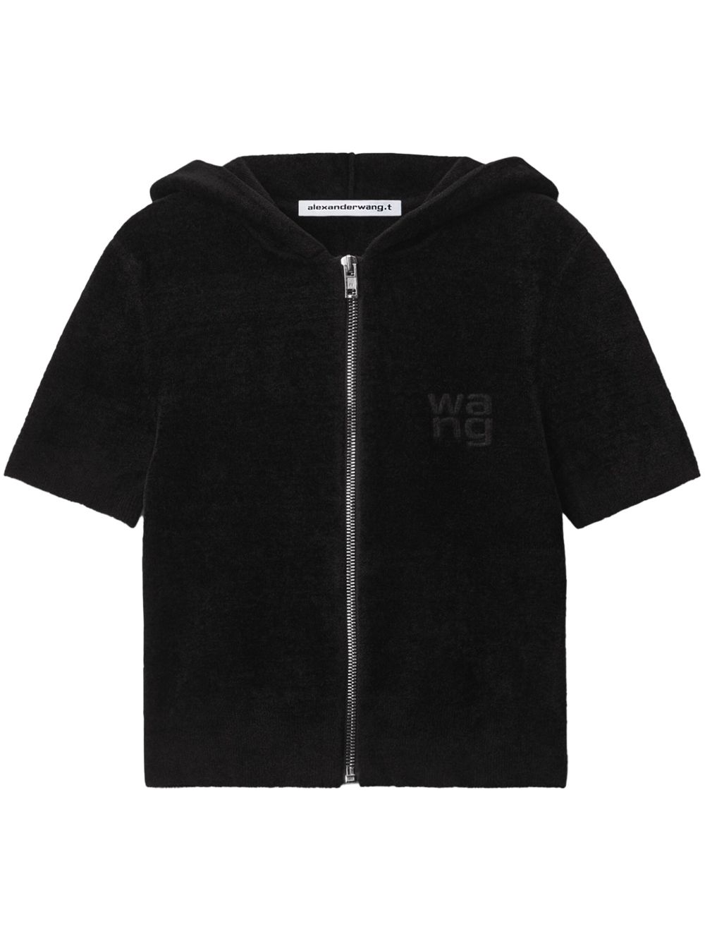 Alexander Wang logo压纹连帽衫 - 黑色
