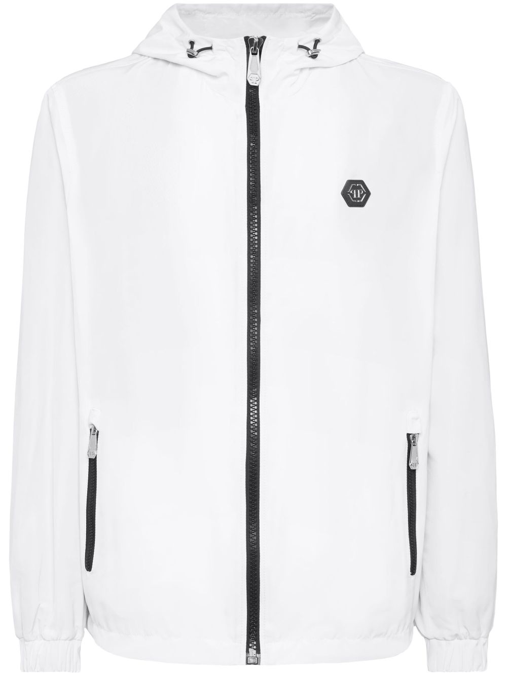 Philipp Plein 标贴连帽防风衣 - 白色